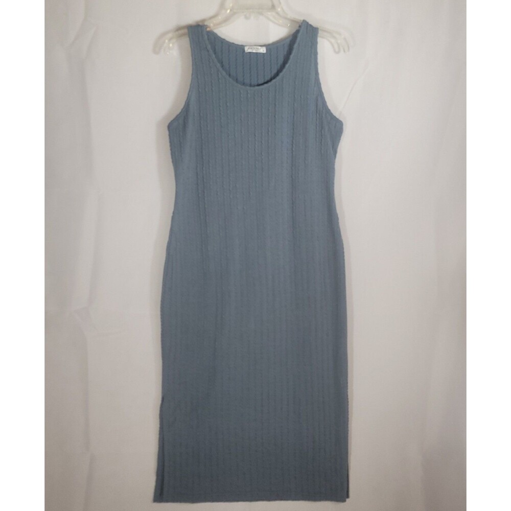 Ekouaer Sleeveless Ribbed Knit Maxi Dress with Side Slit, Medium